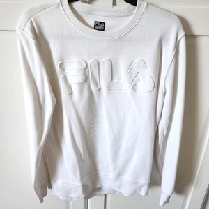 FILA, All white sweater embossed logo